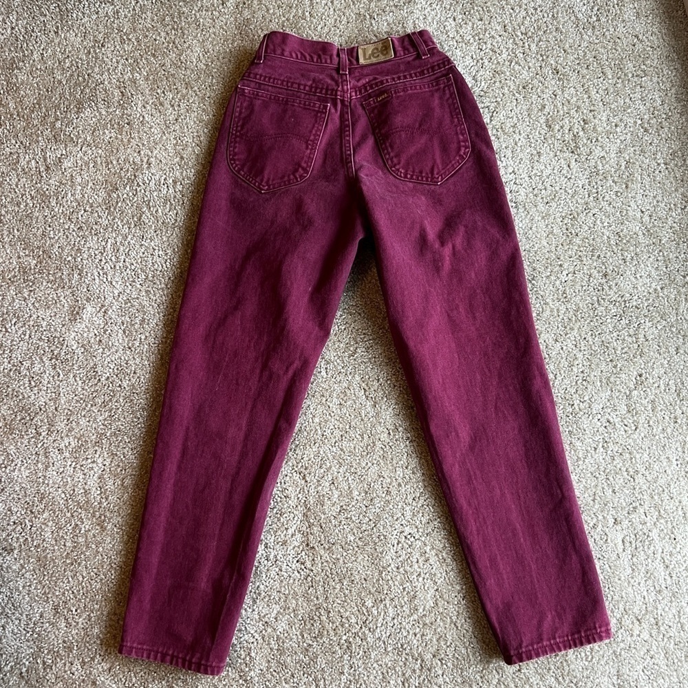 Vintage Lee Burgundy High Waisted Jeans - Picture 2 of 6